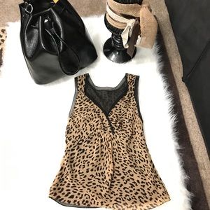 Leopard Print Sleeveless Blouse